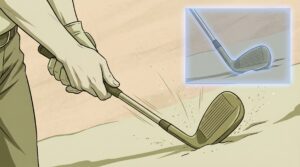 バンカーが出ない人の砂への入射角ミス